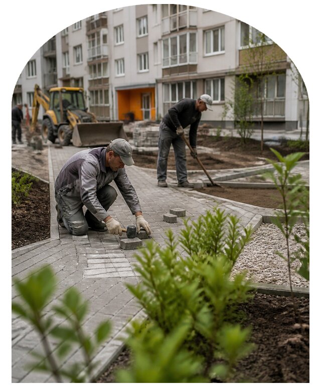 Благоустройство двора многоквартирного дома в Протвине